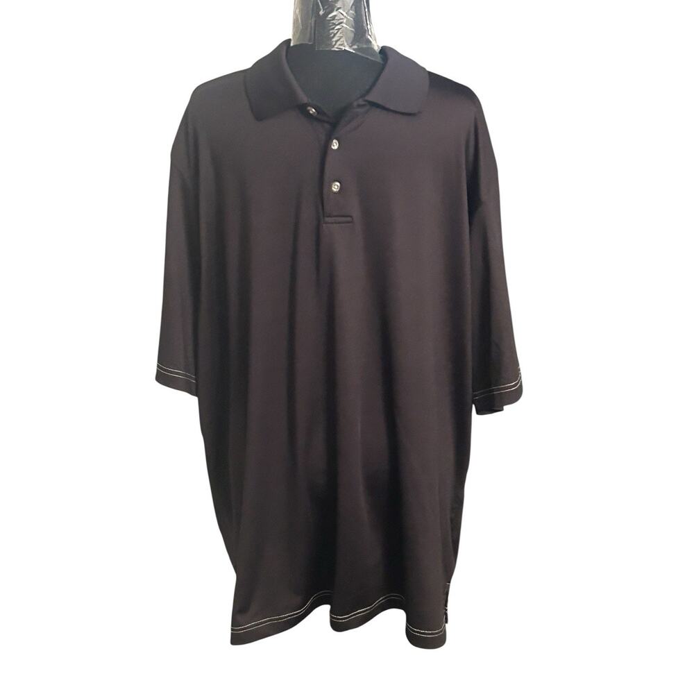 Pebble Beach Shirt Mens 2XL Black Short Sleeve‎ Active Performance Polo Golf